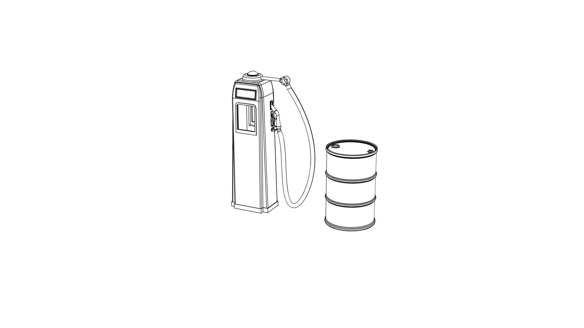Petrol Pump and 44 Gallon Drum